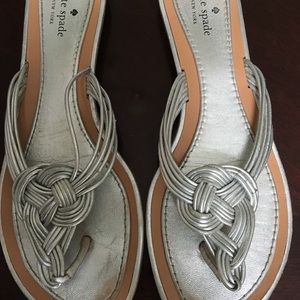 Silver Kate Spade Sandals Size 10